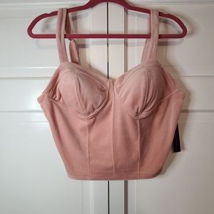 NWT Pink Velvet Crop Top